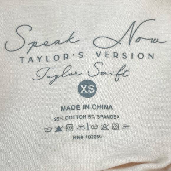 Taylor Swift Speak Now Babydoll Tee Kingdom Lights Castle Dragons Cream Size XS - Picture 12 of 12